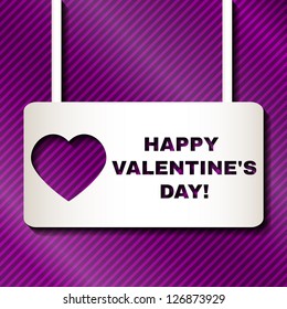Vector Valentine's Day card made from cut paper