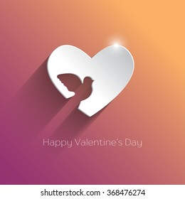 Vector Valentine's day card with white heart