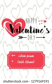 Vector Valentine's day cards templates. Hand drawn February 14 gift tags, labels or posters collection. Vintage love lettering background. - Vector