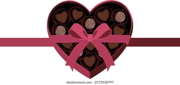 Vector valentines day chocolate gift box
