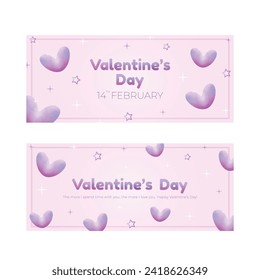 Tarjeta de concepto de día Vector valentines en el estilo Y2K