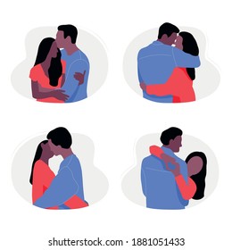 Vector valentines day couple illustration. For postcards, banners on the website and in the application