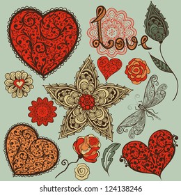 vector  valentine's day design elements, fully editable eps 8 file