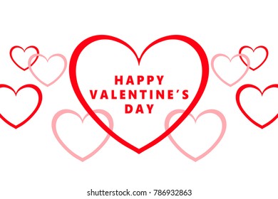 Vector Valentine's Day design with heart-shaped hand-drown line background, for Valentine's Day invitation or party. Poster. Banner. Label. Card.