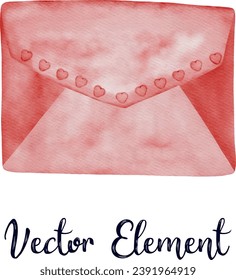 vector valentines day element collection for Valentines day. watercolor illustration