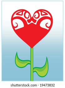 vector valentine's day flower, concept love grows