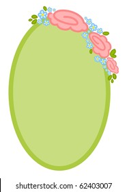 Vector valentine`s day frame with flowers for design