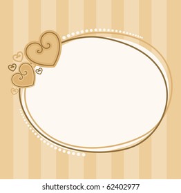 Vector valentine`s day frame with hearts for design
