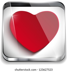 Vector - Valentine's Day Glossy Application Button Heart