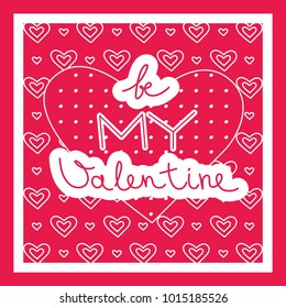 Vector of Valentines Day greeting card. Lineart flat design. Cute bright card.