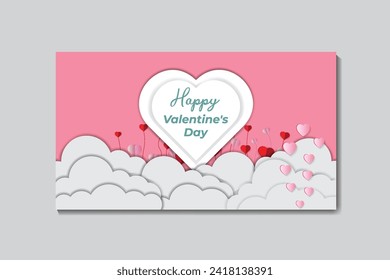 Vector valentine's day greeting card templates with realistic of beautiful stylish love on background 