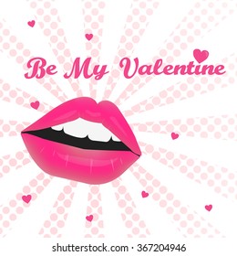 Vector Valentines day greeting card . Be my Valentine. 
