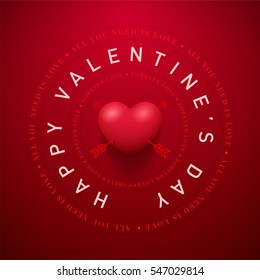 Plantilla de diseño de tarjetas de felicitación Vector Valentine Day. Los elementos se clasifican por separado en el archivo vectorial.