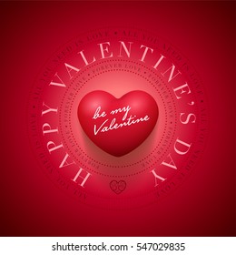 Vector Valentine's Day greeting card design template. Elements are layered separately in vector file.