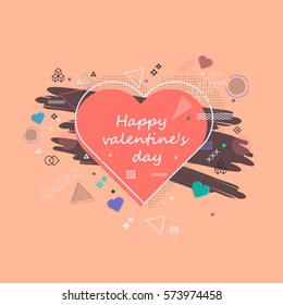 Vector - Valentines Day greeting card with graphic elements