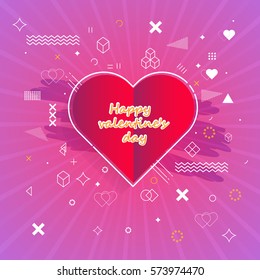 Vector - Valentines Day greeting card with graphic elements
