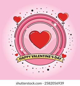 vector valentine's day greeting with heart concept. vector illustration. Valentine's Day. Can be used for social media, posters and greeting cards
