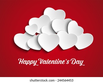 Vector - Valentines Day Heart Balloons on Red Background