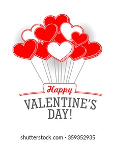 vector valentines day heart balloons