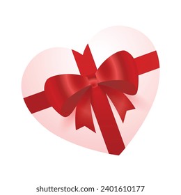 Vector valentines day heart gift box celebration greeting design.