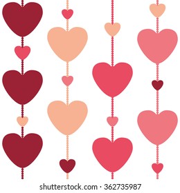Vector valentines day heart seamless template background