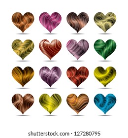 vector  valentine's day heart symbol set (eps10, CMYK colors)