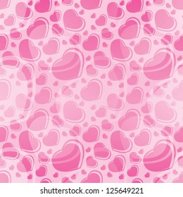 Vector Valentine's Day hearts seamless pattern background