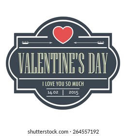 Vector Valentines day label. 