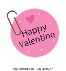 Etiqueta del día de Vector valentine sobre fondo blanco.