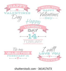 Vector Valentines Day logos set for your design