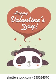 vector Valentine's day panda greeting card 
