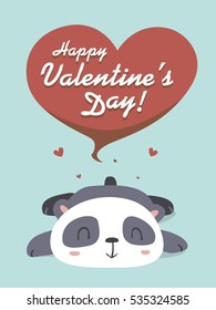 vector Valentine's day panda greeting card 