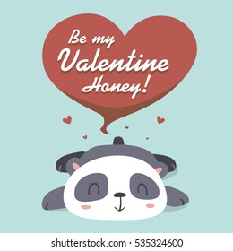 vector Valentine's day panda greeting card 