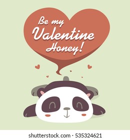 vector Valentine's day panda greeting card 