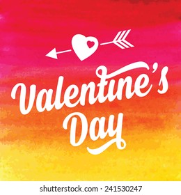 Vector Valentine's Day party invitation. Holiday background and design banner. Vector template with hand-drawn graphic.