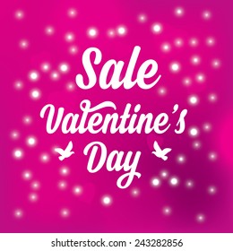 Vector Valentine's Day party invitation. Holiday background and design banner. Vector template with hand-drawn graphic.
