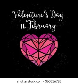 Vector Valentine's Day party invitation. Holiday background and design banner. Vector template with hand-drawn graphic.