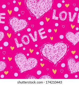 vector valentine's day pattern with hearts
