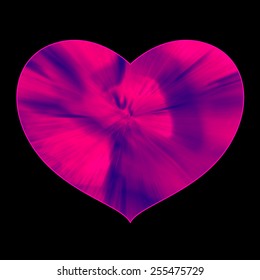 Vector Valentine's Day Pink Shiny Hearts on Black Background