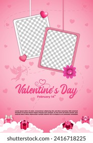 Plantilla de afiche del Día de San Valentín del vector