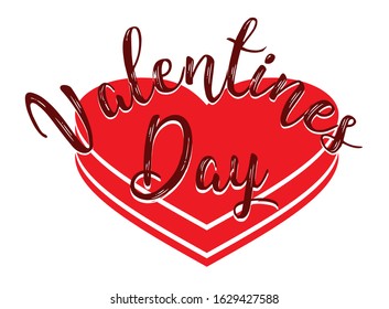 vector of valentines day with red heart pattern layered and typography text of happy valentines day. Vector illustration. Wallpaper, leaflets, invitations, posters, brochures, banners.