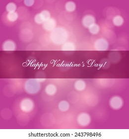 Vector valentines day red lights vintage design background.