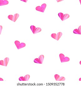 Vector Valentines day seamless pattern background with hearts.