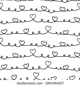 Vector Valentines day seamless pattern with small hearts isolated on white background. Design backdrop for Textile Wedding Card Wrapping paper. Vector illustration