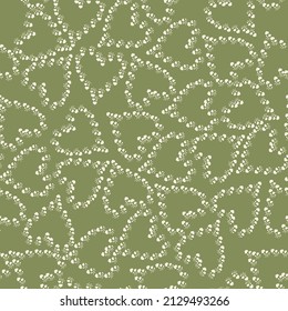 Vector. Valentine's day seamless pattern with cute lovers, hearts made of hearts. Modern linear printing for packaging, wrapping paper, textiles, home decor and other advertising printed products.