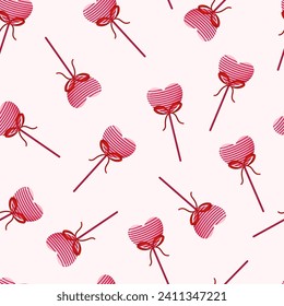 Vector Valentines day seamless pattern. Illustration candy on white background. Romantic backdrop for wallpaper, print, textile, fabric, wrapping.