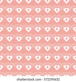 Vector Valentines day seamless pattern with hearts of Wax flower pink color for background Wedding Invitation Card.