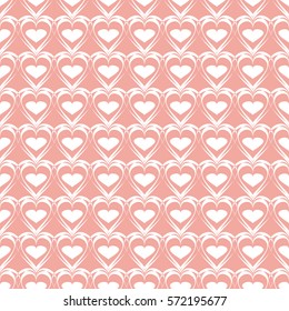 Vector Valentines day seamless pattern with hearts of Wax flower pink color for background Wedding Invitation Card.