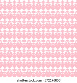 Vector Valentines day seamless pattern with hearts of pink color for background Wedding Invitation Card.