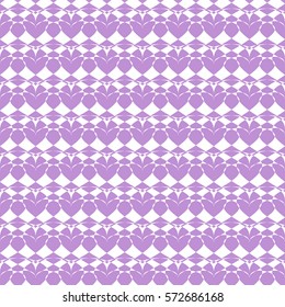 Vector Valentines day seamless pattern with hearts of purple light wisteria color for wallpapers and background.